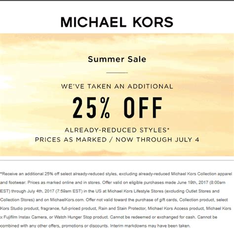 michael kors coupons september 2020|Michael Kors coupon in store.